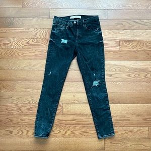 Gap jeggings — true skinny acid washed grey/black jeans